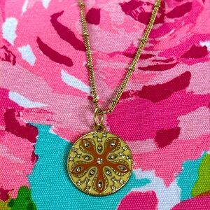 Lilly Pulitzer Meet Me At the Beach Sand Dollar necklace charm